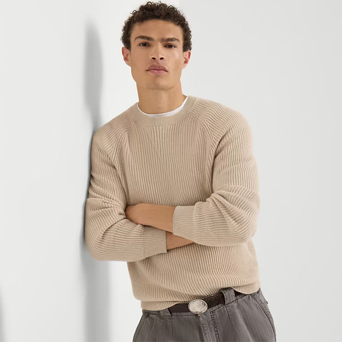 brunello cucinelli gradient english rib knit sweater
